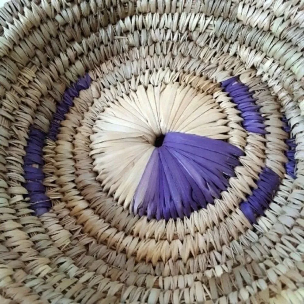 Bohemian Style Vintage Wicker Basket Wall Hanging Decor